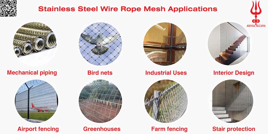 Stainless steel Wire Rope Mesh Applications Stainless steel Wire Rope Mesh Applications