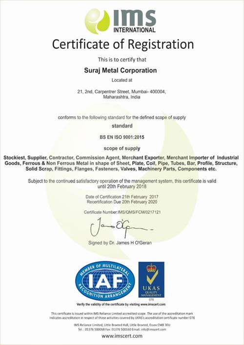 ISO 9001:2015 Certificate ISO 9001:2015 Certificate